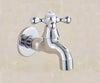 Polished Chrome Wall Mounted Garden Bibcock Tap Bathroom Water Tap