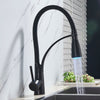 Pull Down LED Light Brass Kitchen Sink Faucet Single Lever Mixer Tap
