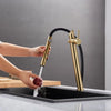 Pull Down Single Lever Kitchen Sink Faucet Brass Water Mixer Sink Tap