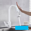 Pull Out Sensor Kitchen Faucet Stainless Steel Smart Induction Mixed Tap