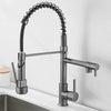 Pulling Kitchen Sink Faucet Dual Outlet Deck Mounted Washing Basin Tap