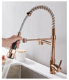 Pulling Kitchen Sink Faucet Dual Outlet Deck Mounted Washing Basin Tap