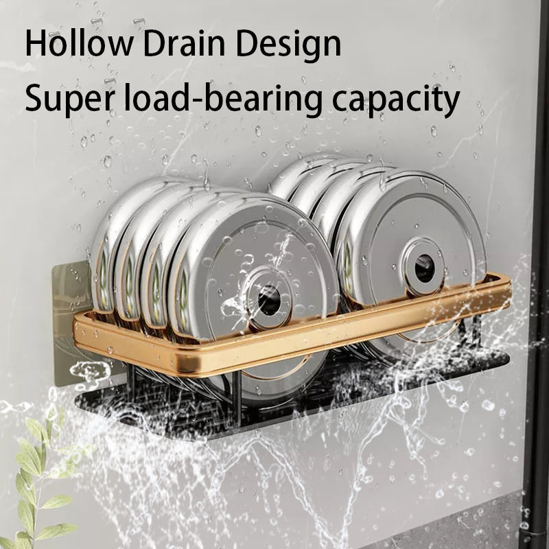 Drill-free Bathroom Shelf Modern Wall Mount Corner Shelf No Drill  Punch-free Bathroom Organizer for Shower Supplies Hollow Drain