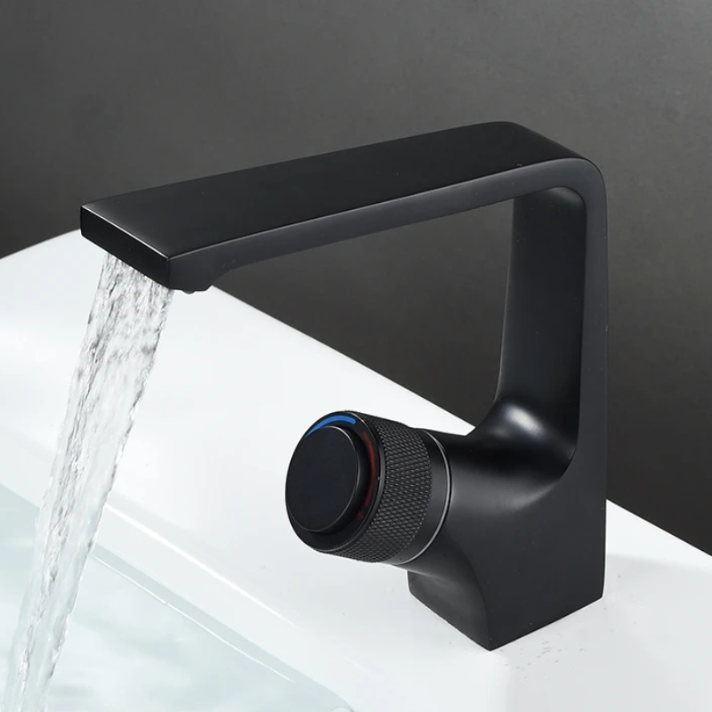 Push Button Bathroom Brass Sink Faucet Water Mixer Wash Basin Faucet ...