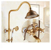Rain Shower Faucets Set with Hand Brass Wall Mounted Shower Mixer