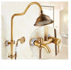 Rain Shower Faucets Set with Hand Brass Wall Mounted Shower Mixer