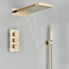 Rain Waterfall Shower Head With 3-way Thermostatic Mixer Tap