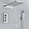 Rain Waterfall Shower Head With 3-way Thermostatic Mixer Tap