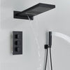 Rain Waterfall Shower Head With 3-way Thermostatic Mixer Tap