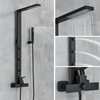 Rainfall Brass Shower Column System 4 Modes Mixer Tap Bathtub Set