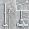 Rainfall Brass Shower Column System 4 Modes Mixer Tap Bathtub Set