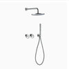 Rainfall Brass Shower Faucet Set with Hot Cold Bathroom Shower Mixer