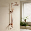 Rainfall Shower Brass Rose Gold 3-Function Bathroom Shower System