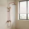 Rainfall Shower Brass Rose Gold 3-Function Bathroom Shower System