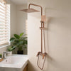Rainfall Shower Brass Rose Gold 3-Function Bathroom Shower System