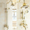 Rainfall Shower Tub Faucet Set Wall Mounted Rotate Spout Shower