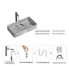 Rectangular Ceramic Table Sink Bathroom Above Counter Vessel Sink