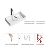 Rectangular Ceramic Table Sink Bathroom Above Counter Vessel Sink