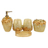 Resin Soap Dish, Soap Dispenser, Toothbrush Holder & Tumbler Bathroom Accessory 5 Piece Set