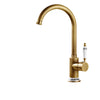 Retro Antique Brass Crane Kitchen Faucet Hot Cold Water Tap Sink Mixer