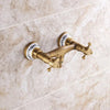 Retro Antique Brass Rain Shower Faucet Set Handheld Shower Mixer Tap