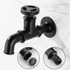 Retro Brass Bibcock Faucet Wall Mount Washing Machine Outdoor Tap