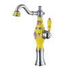 Artistic Vase Bathroom Faucet Brass Ceramic Hot Cold Basin Mixer Tap