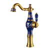 Artistic Vase Bathroom Faucet Brass Ceramic Hot Cold Basin Mixer Tap