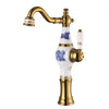 Artistic Vase Bathroom Faucet Brass Ceramic Hot Cold Basin Mixer Tap