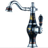 Artistic Vase Bathroom Faucet Brass Ceramic Hot Cold Basin Mixer Tap