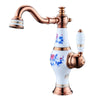 Artistic Vase Bathroom Faucet Brass Ceramic Hot Cold Basin Mixer Tap
