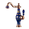 Artistic Vase Bathroom Faucet Brass Ceramic Hot Cold Basin Mixer Tap