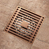 Rose Gold Brass Floor Drain Anti-Odor Bathroom Shower Drain Stopper