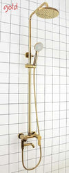 Rose Gold Brass Shower Set Wall Mounted Cold Hot Mixer Shower Faucet