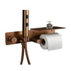 Rose Gold Hand Portable Toilet Bidet Faucet with Cover Paper Holder