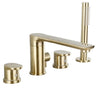 Rotary Bathtub Faucet Tub Side Full Copper Split Four Piece Set