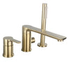 Rotary Bathtub Faucet Tub Side Full Copper Split Four Piece Set