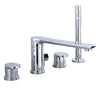 Rotary Bathtub Faucet Tub Side Full Copper Split Four Piece Set