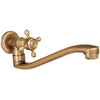 Rotatable Antique Bronze Wall Kitchen Sink Single Cold Brass Faucet