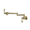 Rotatable Solid Brass Pot Filler Faucet Wall Mount Folding Kitchen Tap