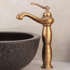 Rustic Antique Bronze Tall Basin Tap with Solid Copper Construction