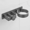 Self-Adhesive Hair Dryer Holder Aluminum Curling Iron Air Blower Rack