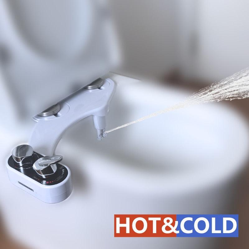 IMountek Non-Electric Bidet Attachment For Toilet Seat - Cold/Warm Water, Dual Nozzle & Pressure Control
