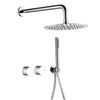 Shower System With Wall Mounted Design Two Handles Dual Control Hidden Tap