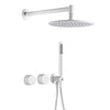 Shower System With Wall Mounted Design Two Handles Dual Control Hidden Tap