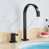 Single Handle Stainless Steel Widespread Sink Faucet Water Mixer Tap