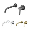 Single Lever Handle Wall Mounted Bathroom Brass Sink Faucet