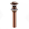Small Round Cap Pop UP Bathroom Sink Drain With Overflow