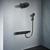 Luxury Concealed Rainfall Shower Faucet Brass Smart Shower Mixer Set