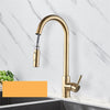 Smart Touch Kitchen Faucet Brushed Gold Poll Out Sensor Faucets